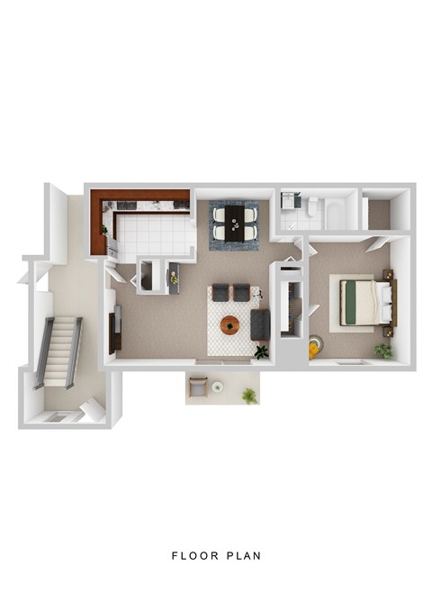 Floor plan for 1 bed, 1 bath, 810 sqft